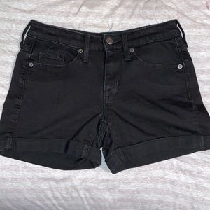 black jean shorts